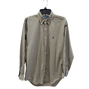 Polo by Ralph Lauren Beige and Navy Checked Button-Down Shirt